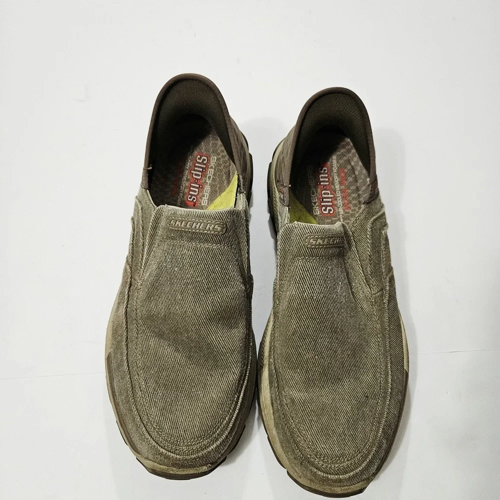 SKECHERS‎ Men's Casual Canvas Slip-Ins, Goodyear® Sole Size 12 Brown